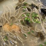 砂屋 - 釜揚げそば　薬味投入後