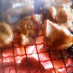 古里庵 - 炭火焼中のモモ肉