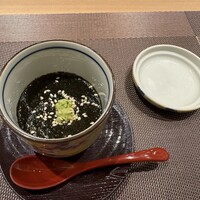 吉祥寺 鮨 栞庵 やましろ - 海苔の佃煮の茶碗蒸し