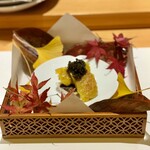 みえ田 - 銀杏の潰し焼き　噴火湾の穴子　キャビア