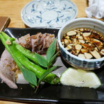 炭焼炉端ふじやま - タンの炭焼きかわりポン酢