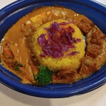 わくわく広場 豊田T-FACE店 - 牛すじカレー&バターチキン(Wカレーライス)、電子レンジて、500W5分温めるカレールーがスープ状態になります。より美味しくなります。お皿にあけてから、温めるので、盛り付けが下手で、撮れませんでした。