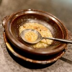 イチリン ハナレ - ❽からのおじや
      〜少し白湯スープを残すところ、飲み干してしまい追いスープにご飯を入れて熱々のおじや。黒酢と生姜で味変できるが、かなり良い感じ。