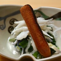 麻布 かどわき - 白魚 しろ菜　唐墨