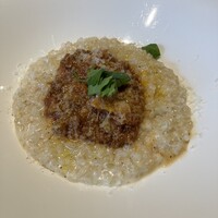 TEIEN Restaurant comodo - 牛粗挽きと蓮根のラグー　パルミジャーノチーズ玄米リゾット