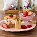 cafe merci - スイーツセットにうさぎのクッキーを添えてみました