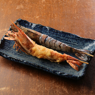 えびがおすすめ◎国産食材とブレンド油で仕上げる串揚げ