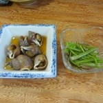 郷土料理 しまや - ばい貝＆ミズ(2014.5)