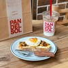 PAN DEL SOL - 料理写真:タコミート、カフェラテ