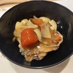 うを徳 - くわいと京人参と広島の松茸のあんかけを掛けた兵庫県香住町のセコガニ