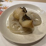 うを徳 - 大分マナガツオの味噌幽庵焼きと柚子で炊いた加賀蓮根