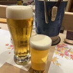 うを徳 - 生ビールジョッキと一口生ビール