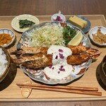 みちのり亭 - 大海老フライ御膳　ご飯大盛り（2380円）