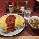 園春 - オムライス¥800+大盛り+¥100