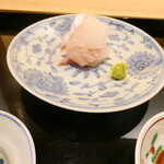 澤田 - 造り①　鯛　煎り酒と鯛出汁醤油で