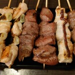 居酒屋 もぢょい有限会社 - ねぎま139円・豚レバー139円・豚ハツ99円・むね肉うめ139円・もつ屋のはらみ139円