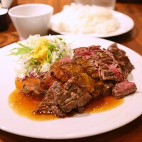 キャトルラパン 北梅田 - ステーキランチ(2枚 400g 1,850円)
                    スープ･ライス付き
                    ライス大(+150円)