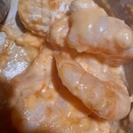 ダイニング　カグラ - 食べかけで汚くて申し訳ないです。海老が大きくてプリプリです