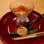 銀座 きた川 - 酒粕アイスと栗金団