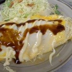 又平天ぷら食堂 - オムレツと野菜サラダ200円