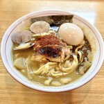麺 㐂色 - 【限定】浅利の山椒味噌そば 味玉