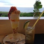 Ocean View Cafe PUCA PUCA - トロピカルパフェ＆黒糖ジンジャーソーダ