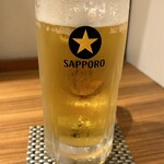 炭火串焼 鳥むすび - サッポロ生ビール 黒ラベル