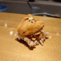 すし いなせ - バフンウニ、シャリのおかき