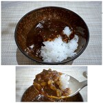 RESTAURANT L'EQUITERRE - ＊土鍋で炊いたご飯はツヤツヤ。 カレーはよく煮込まれていてお肉やお野菜の旨味にスパイスが加わり、とても美味しい。^^