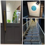 RESTAURANT L'EQUITERRE - ◆お店は2階で階段をトコトコと・・ お店のロゴもお洒落ですね、シェフの従兄さんのデザインだそう。