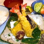 Teshigotoya Fukurou - 天婦羅定食1200円（税別）