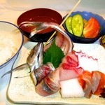 Teshigotoya Fukurou - 刺身定食1000円（税別）