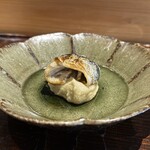 鮨 三心 - ◯焼物 北海道産鰯〜飛騨高山産の焼き茄子のピューレを下に