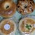KYOTO 1er BAKERY MARKET - 料理写真:ベーグル2種類、イングリッシュマフィン、焼きカレーパン
