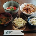 和の味久松 - 天丼(かき揚丼)+うどんﾗﾝﾁ1150円