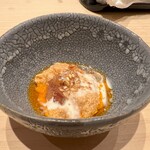 鮨 龍次郎 - あん肝とピオーネ(ぶどう)のゴマみそがけ