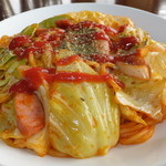 輪茶館 - 昔風ナポリタン　８００円のアップ　【　２０１４年５月　】