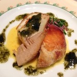 モナリザ - (5)木の芽の香る真鯛のパイ包み焼き 春ワカメのソース。見た目からして美味しいの、お分かりになるでしょ？その通り、幸せの味なのです/// タケノコのアクセント・存在感にびっくり。うまし！