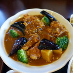 蒼の月 - チキンのカレー煮定食(アップ）