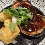 魚猿 - 米茄子とお餅揚げ出し