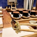 天婦羅 みやしろ - アスパラの根元の天婦羅