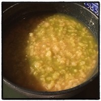 大阪なだ万 - ちなみにお粥さんと云えば焙じ茶粥をイメージしていましたが、ここはお抹茶を上から掛けてあります。おかわり自由最高です。フガっ。笑。