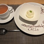 Teppan×Wine 堀 - 食後のティーもドルチェ♡お誕生日メッセージまで♡