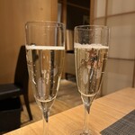 Teppan×Wine 堀 - 乾杯スパークリングでウェーーイ♪