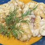 ビストロ スミモト KOBE - フワフワの食感、国産タラ白子ムニエル