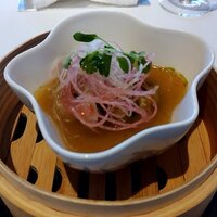 リストランテKubotsu - 鹿児島県産さつま甘海老と焼き茄子のフラン バジル香る海老のソースで（2024.10）