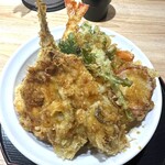 天丼 天たま家 - 活牡蠣天丼 海老、玉子天のせ～野菜多め