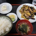 長龍 - ・「豚肉ナス辛子炒め定食(¥1220)」