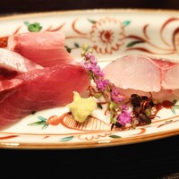 冨久屋 - お刺身（鰤と真鯵）