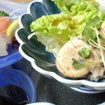 和菜旬菜 ひだまり - この日のメインは蒸し鶏のゴマだれ